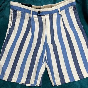 Men’s Banana Republic Shorts  Blue And Off White NWT Button-up Walking Casual 32